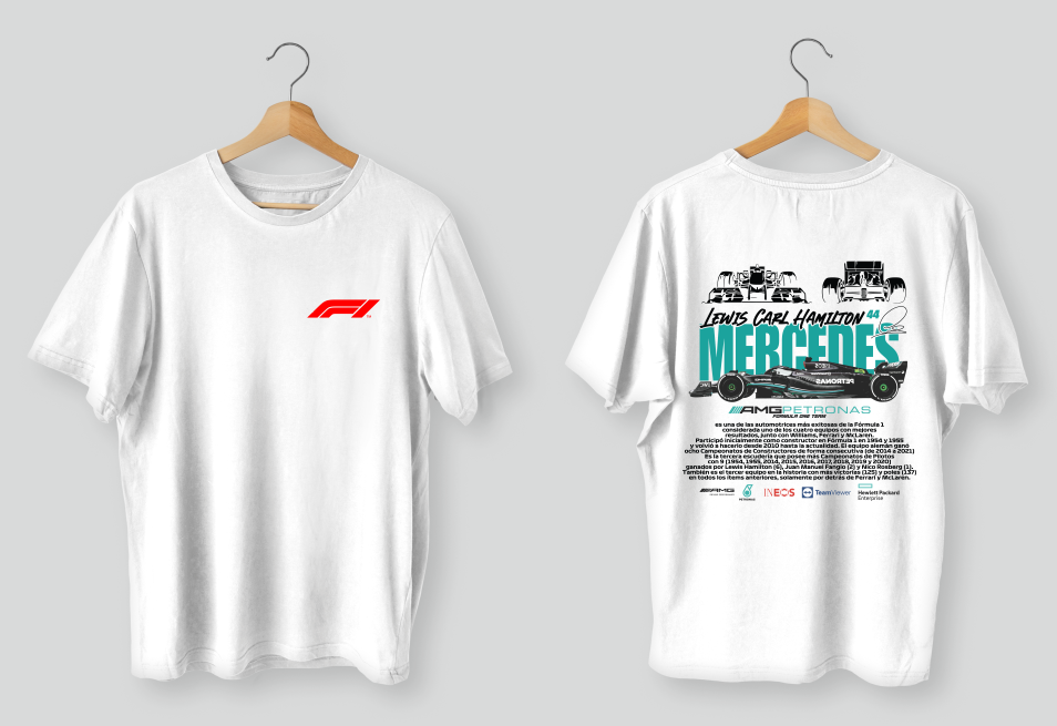 FRANELA MERCEDES BENZ FÓRMULA 1 CARROS