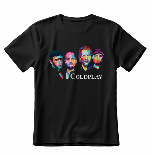 FRANELA COLDPLAY FACES MÚSICA POP ROCK