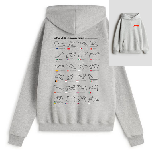 HOODIE CALENDARIO FÓRMULA 1 CARROS