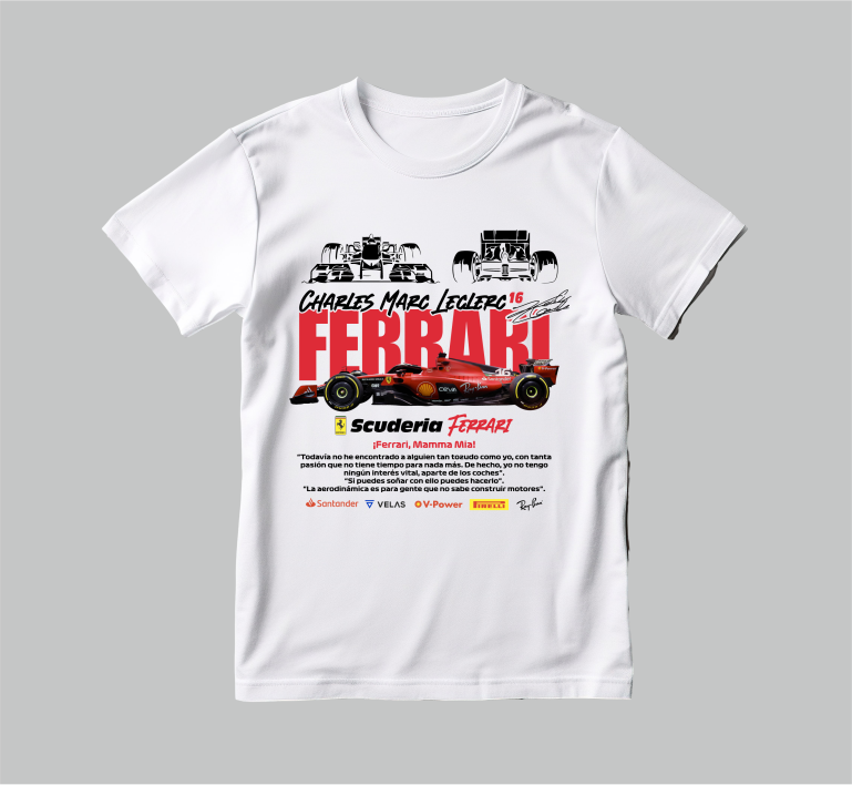 FRANELA FERRARI FÓRMULA 1 CARROS