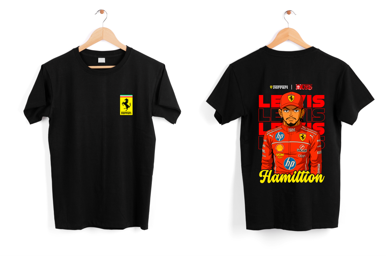 FRANELA LEWIS HAMILTON FERRARI FÓRMULA 1 CARROS