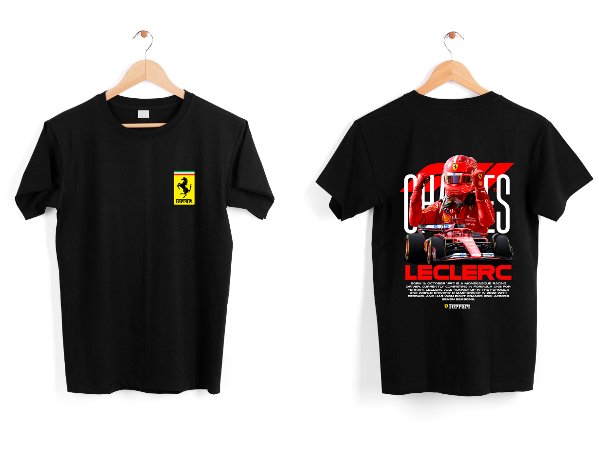 FRANELA FERRARI LECLERC FÓRMULA 1 CARROS