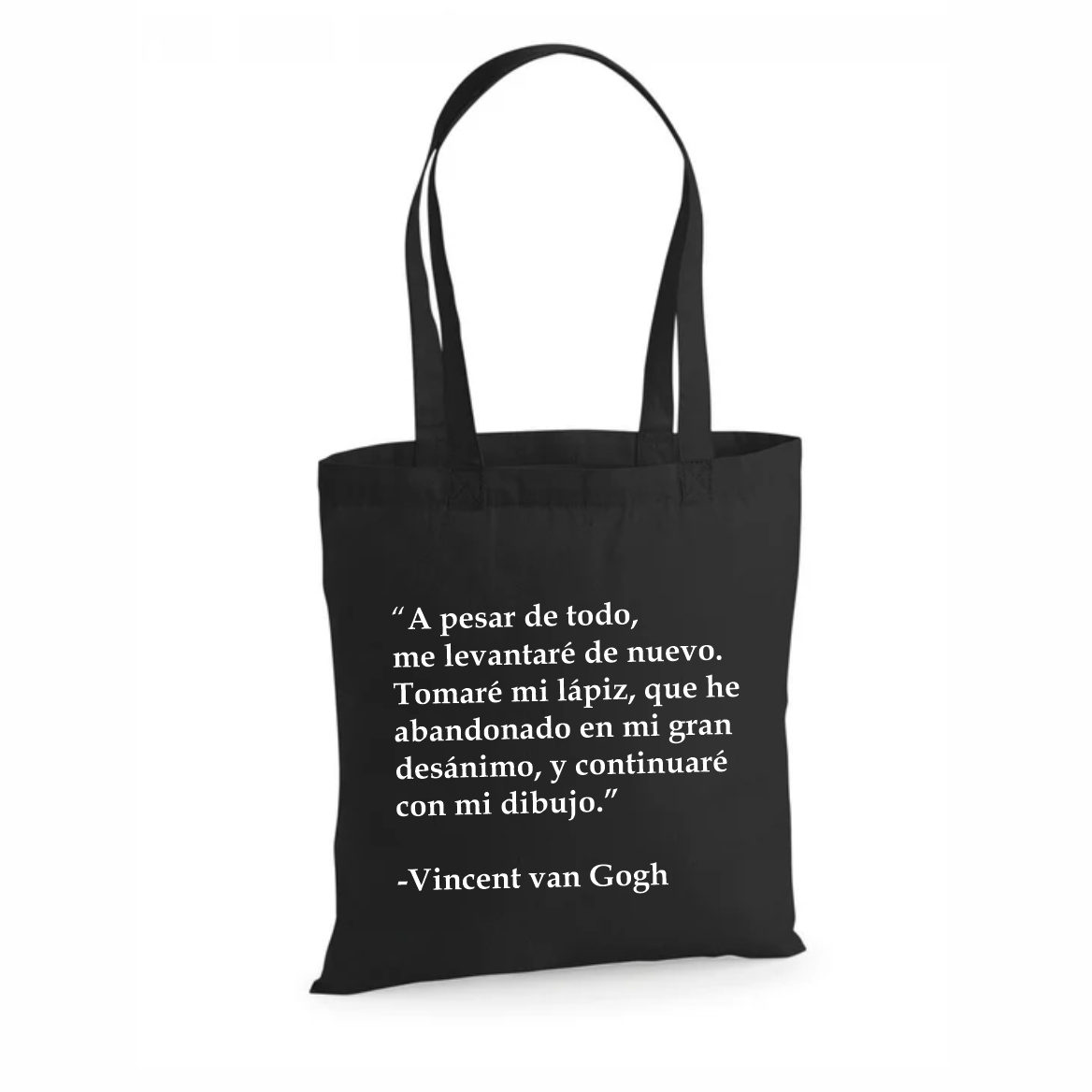 TOTE BAG VAN GOGH CONTINUARÉ CON MI DIBUJO FRASE ARTE